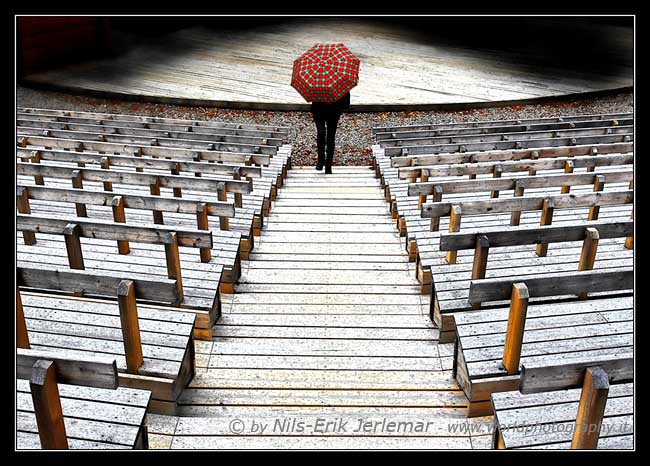 Umbrella in Stairs